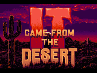 It Came From The Desert title screen for Amiga